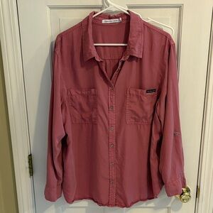 Calvin Klein jeans women Rose Button-Down Shirt size 1x like new